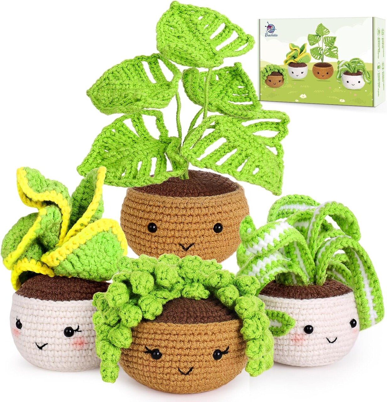 Crochet Plants Indoor Home Kit (4HousePlant) 3 x 4 x 2 inches